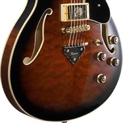 Ibanez AS93QMSP DBS Artcore Semi Hollow Electric Guitar. Dark Brown Sunburst image 3