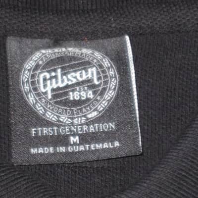new (old stock) with hang tag (A+) genuine Gibson Black, 100% Cotton, Polo Style Short Sleeve Shirt, size M (medium) Manufacturers Item No: SGGABLMPOLOMD from the 2010s (but it is new) UPC # 711106561400 image 8