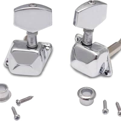Semiclosed String Tuning Pegs Machine Heads Tuners 3L 3R Electric Acoustic Guitar parts Replacement Set of 6Pcs Chrome. (3L+3R) image 6