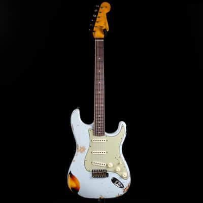 2024 Fender 1960 Stratocaster Heavy Relic - Aged Sonic Blue Over 3-Color Sunburst image 3