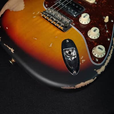 Vintage V6HMRSB HSS Icon Aged Relic Electric Guitar Gloss Sunburst image 8