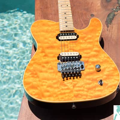 Classic 1990 Fender Japan - Custom “Order Made” Telecaster Amber Finish- Monster Quilt Top - Seymour Duncan Slash Pickups image 8