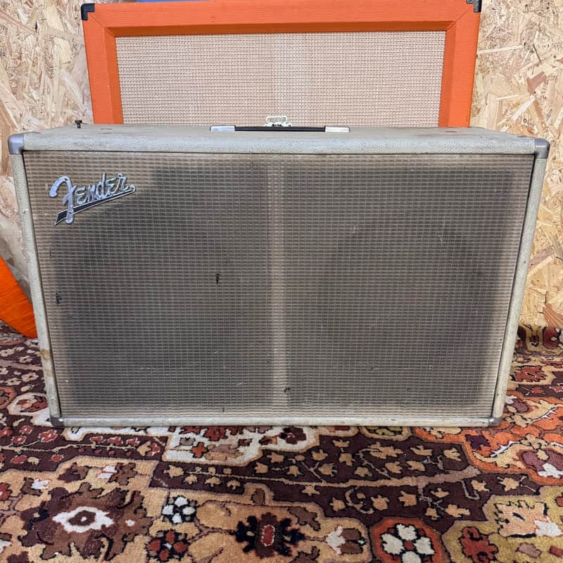 Vintage 1960s Fender USA Blonde 2x12 Guitar Amplifier Cabinet Celestion G12M-70 image 1