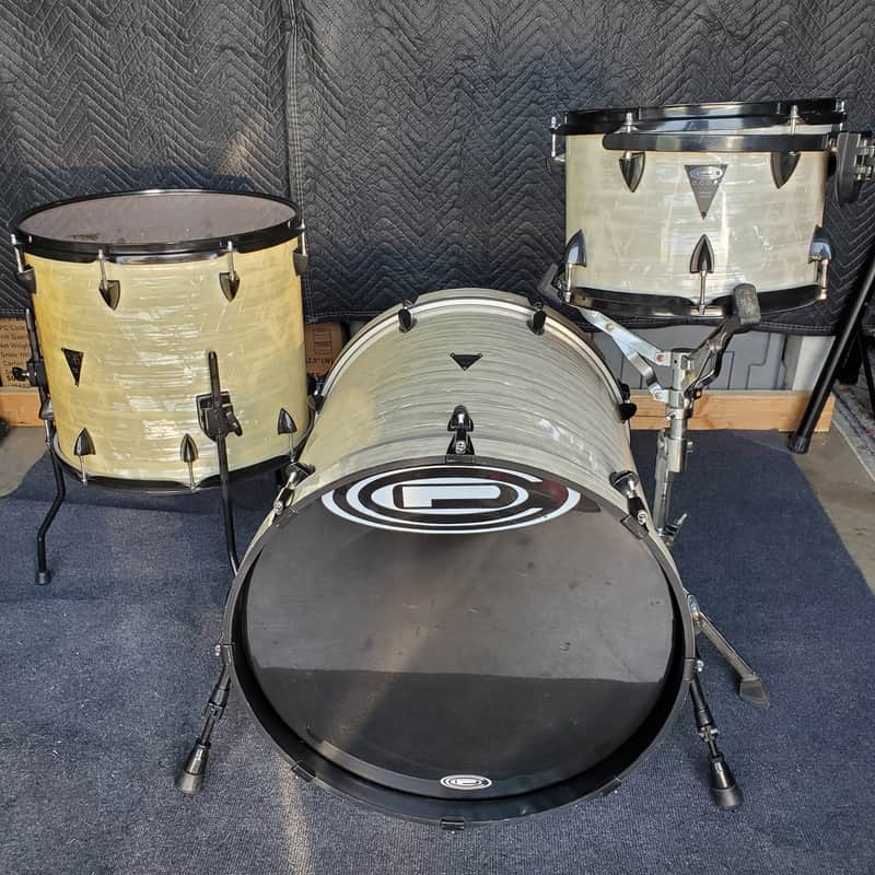 OCDP Venice drumset 3pc White Marine Pearl Orange County percussions 20/16/12 image 1