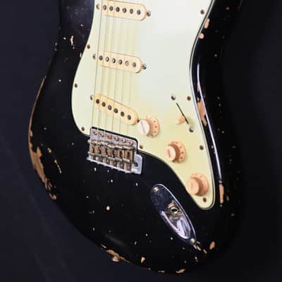 Fender '68 Landau Statocaster Jason Smith Masterbuilt from 2020 in Relic Black with original Hardcase image 6