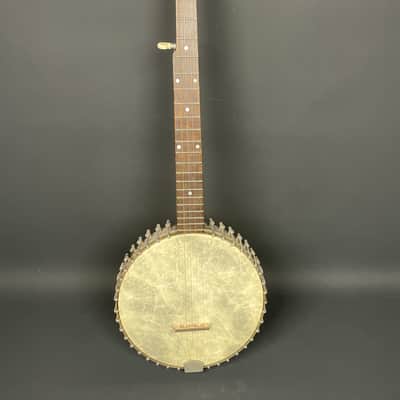 Vintage Open-Back 5-String Banjo c. 1920s-1940s Unbranded w/ Star Inlay & Gig Bag image 2