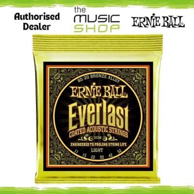 Ernie Ball Everlast 11-52 Coated 80/20 Bronze Acoustic Guitar Strings - 2558 image 1