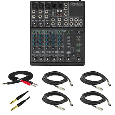 Mackie 802VLZ4 8-Channel Analog Mixer with 4x XLR Cables & Essential Cables for Connecting to Mixers image 1