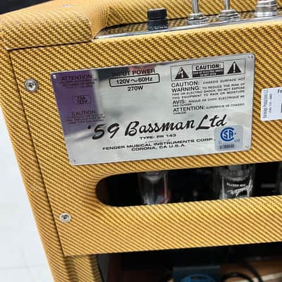Fender '59 Bassman LTD Reissue 45-Watt 4x10" Guitar Combo 2004 - Present - Lacquered Tweed w/ Road case image 4