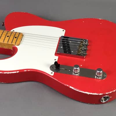 LEFTY! Vintage Boutique Custom Relic TL51 Nocaster Fiesta Red Nitro Lacquer Tele Guitar 1/4 Sawn Made in USA Klein Pickup 7 lb HSC image 14