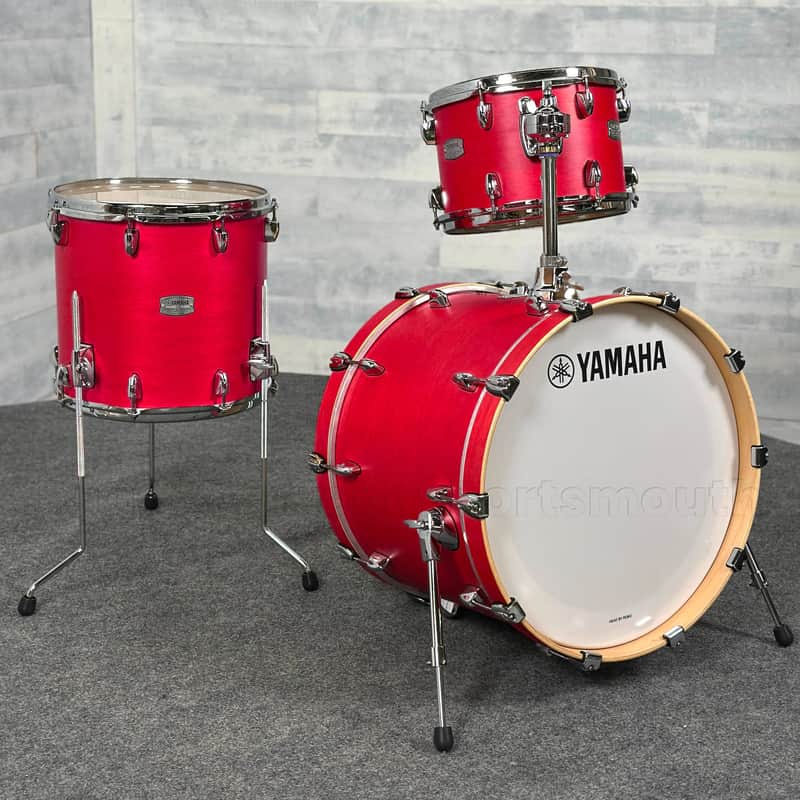 Yamaha Tour Custom Maple 3pc Drum Set 20/12/14 Candy Apple Satin image 1