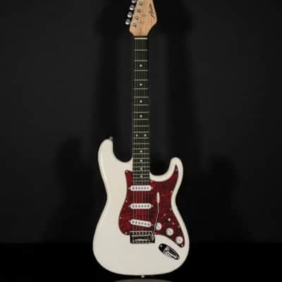 Austin AST100CR Classic Double Cutaway Electric Guitar, Cream, Brand New image 3