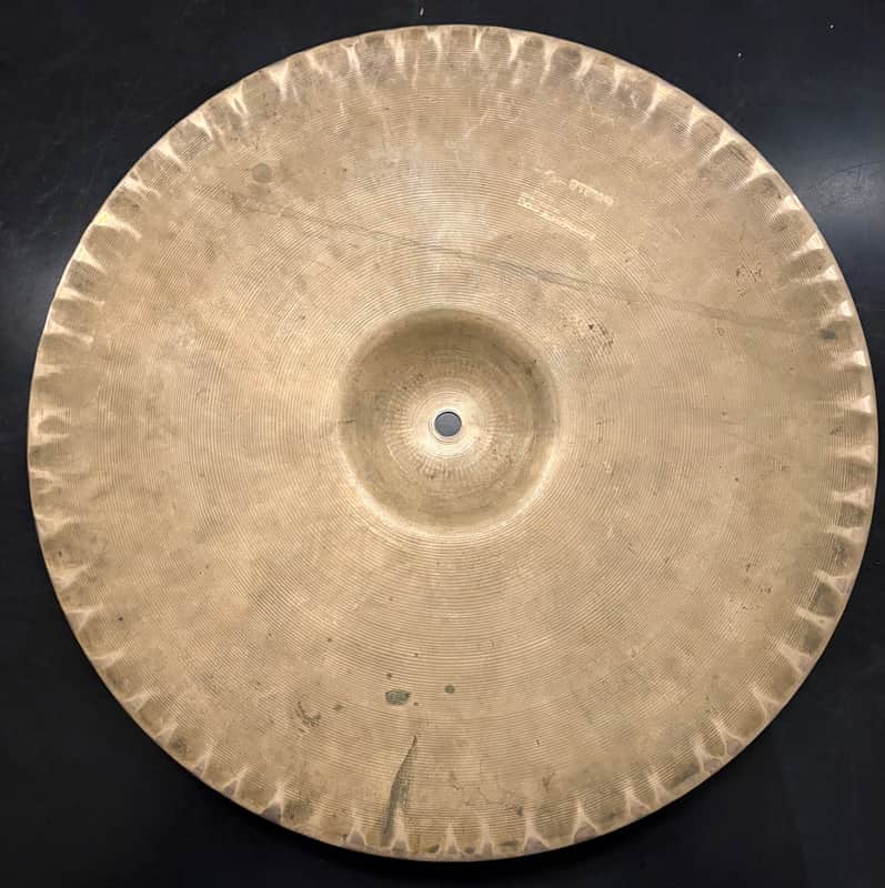 Vintage late-1960s Paiste Formula 602 15" Sound Edge Hi-Hats - Pre-Serial - Ultra Rare 3 O'Clock Red Ink Bottom - 58 Ripple (1030g / 1170g)