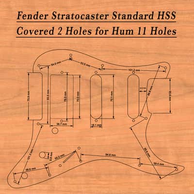 Hand-Painted Cherrywood Pickguard for Fender Stratocaster HSS/SSS – Laser-Engraved Unique 'Stumble' Design image 7