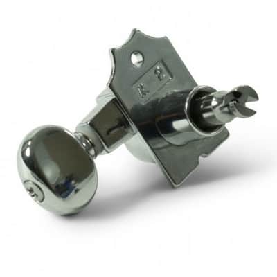 Kluson 6 In Line Revolution Series H-Mount Tuning Machines With Staggered Posts CHROME KRH-6BX-C image 2