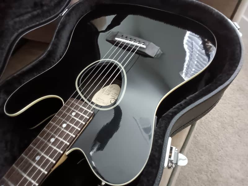 1980's Black  Kramer Danny Ferrington Acoustic / Electric guitar /Gator Case image 1
