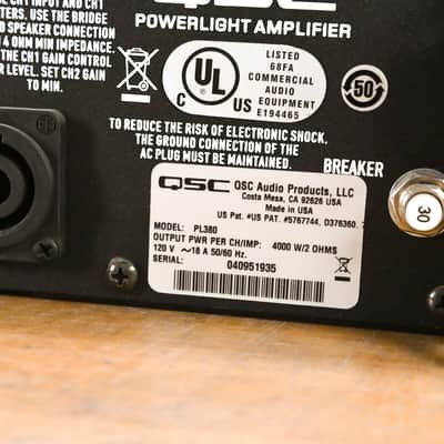 QSC PL380 Powerlight 3 Series 2-Channel Power Amplifier CG0105B image 10