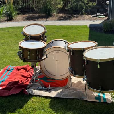 PDP PDCC2213TN Concept Classic Maple Series 13/16/18/22" with 14 inch snare - Walnut Stain with Natural Hoops image 4