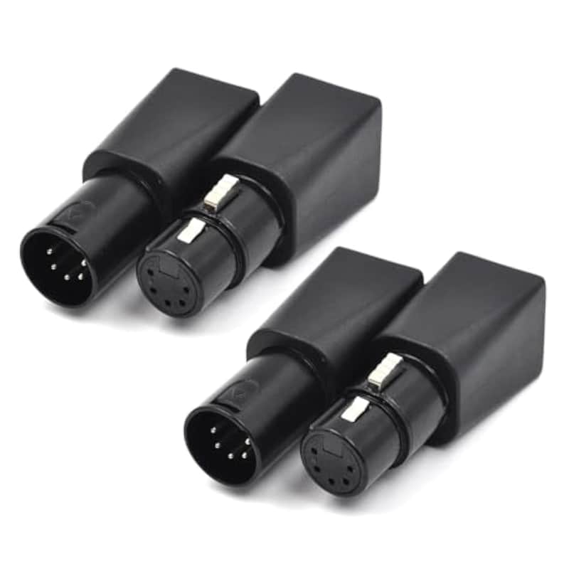 5 Pin Male/Female Xlr Dmx Connector To Rj45, Used To Use Cat-5 Ethernet Cables As Dmx512 Cables, Converted For Use In A Variety Of Music And Sound Scenarios (4 Pack) image 1