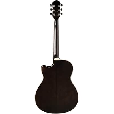 Oscar Schmidt OACEFTB Auditorium Acoustic Electric Guitar, Transparent Black image 7