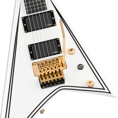 Jackson MJ Series Rhoads RR24MG, Ebony Fingerboard, White with Black Pinstripes Gold Hardware with Floyd Rose 2904001876 image 1
