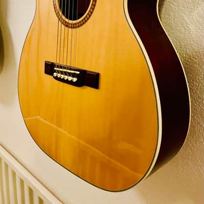Washburn  F-10S Acoustic Folk Guitar Solid Spruce Top Mahogany Back Sides 2020 Natural/Cherry image 6