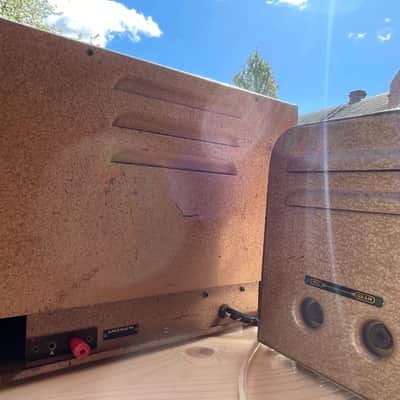 1959 Elpico Tube Amp Set, AC85 + Matching Tube Radio + Speaker Cabinet image 12