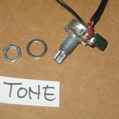 rarely used genuine Ibanez control harness (1 VOL pot B500K, 1 TONE pot A500K w/ capacitor, 1 jack) +main wires & nuts/washers & extra wires [NO switch] (from display piece 2018 Artcore AS-63 (NO: guitar, other parts) Metric, 18 spline coarse split shaft image 9