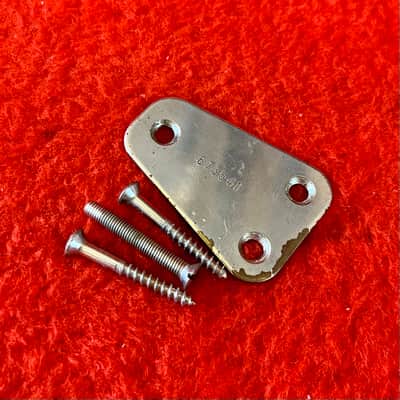 Hagstrom Guitar neck-plate c 1965 - Nickel original vintage Swede Viking Futurama I II iii model image 1