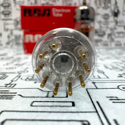 RCA (Mullard) 6922 E88CC (6DJ8) - Gold Pins Black Plates Top Getter Pair image 22