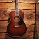 Fender Paramount PO-220E All Mahogany Orchestra Acoustic-electric Guitar, Aged Cognac Burst w/ Case