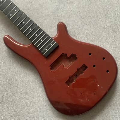 Red 5 String Bass Basswood Body with Maple Neck image 2
