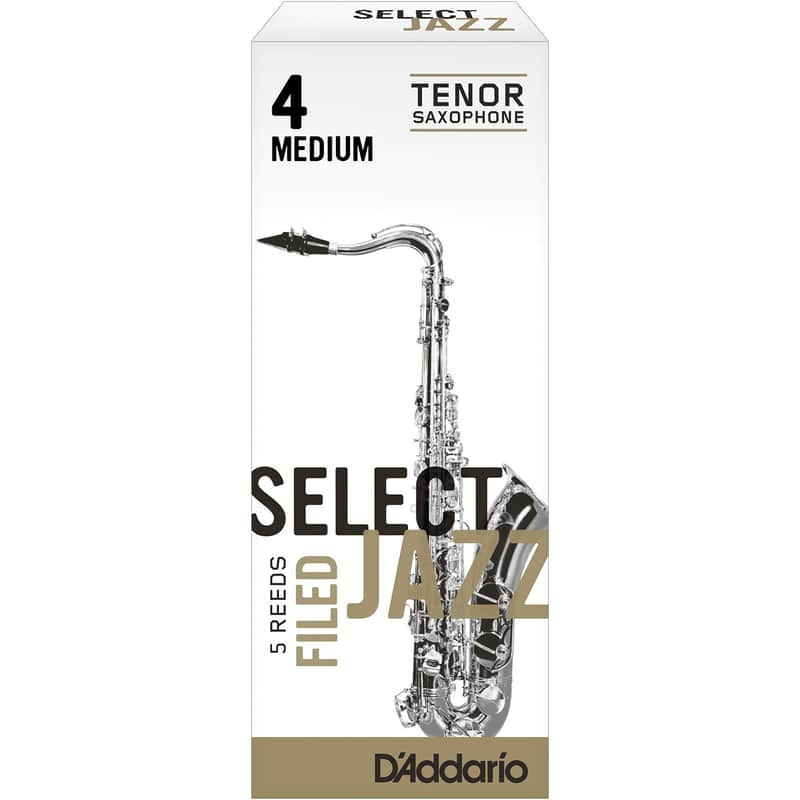 Rico RSF05TSX4M Select Jazz Tenor Saxophone Reeds, Filed - Strength 4 Medium (5-Pack) image 1