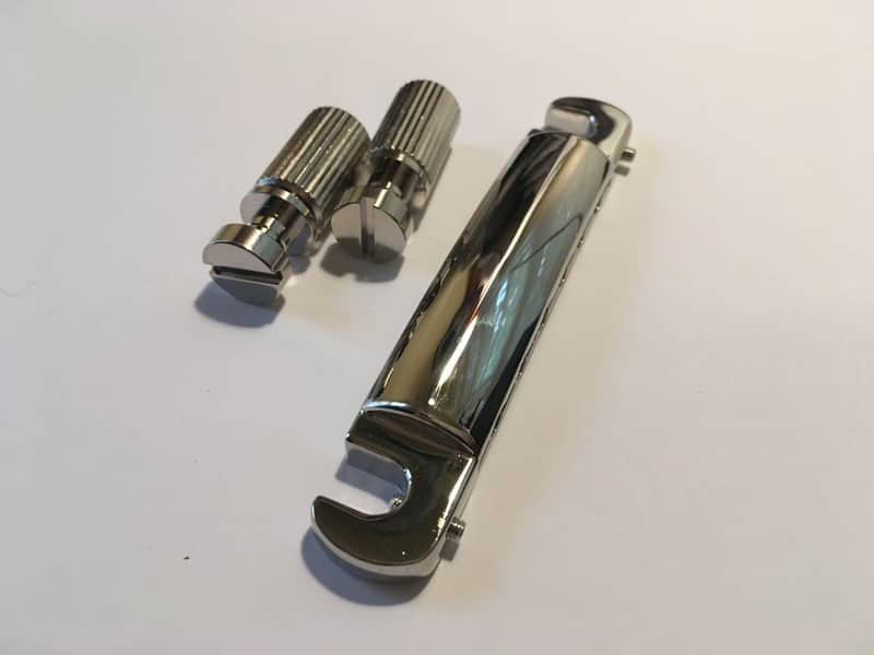 NICKEL BRIDGE WRAPAROUND TAILPIECE FOR VINTAGE GIBSON LES PAUL SG Jr Junior TV image 1