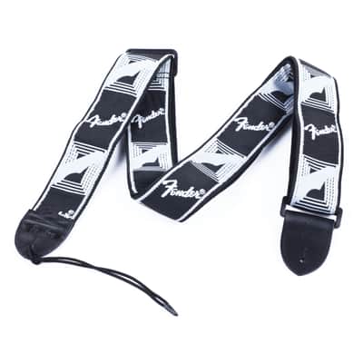Fender 2" Monogramed Strap Black Lt Grey/Dak Grey Strap w. LOGO - Strap for Guitars image 1