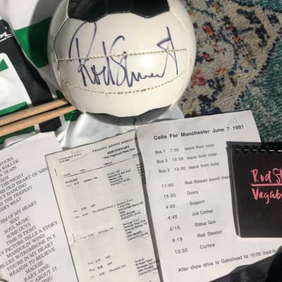 Rod Stewart Tour Artifacts and Signed Soccer Ball. image 3