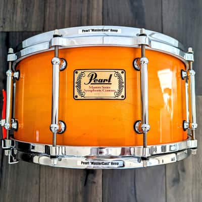 Pearl Masters Series Symphonic Custom Snare Drum 14" x 6.5" Made in Taiwan 10 Lug Dennis Chambers Style Throw Off image 1