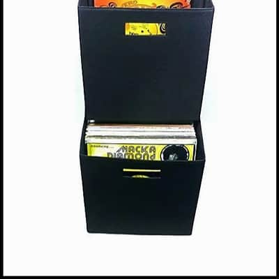 LASE 12" or LP Record (Vinyl) Black Fabric Storage Box. Black image 3