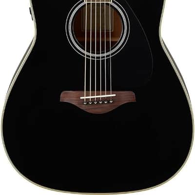Yamaha FGC-TA TransAcoustic Dreadnought Cutaway Acoustic-Electric Guitar - Black image 1