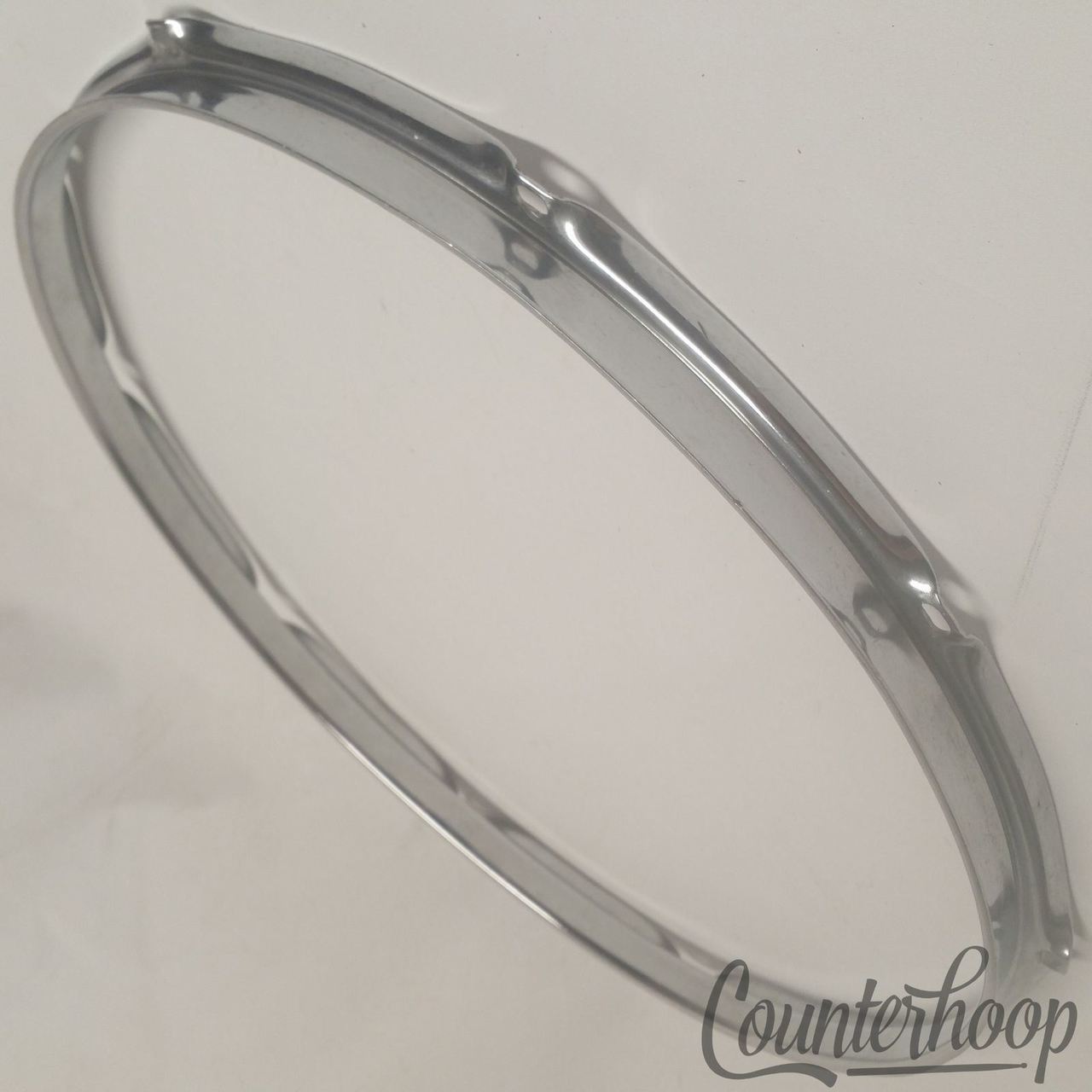 Ludwig 15" Tom/Marching Snare Drum Batter Rim/Hoop 10-Lug Chrome Vintage 60s USA — main photograph