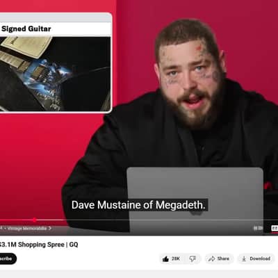 Dean Dave Mustaine Signature Flying King V VMNT Artist Owned, Signed and Tour Stage Played By Dave! USA Custom Shop Black Megadeth Terminated Graphic Artwork - Post Malone GQ Interest Pre-Gibson era image 3