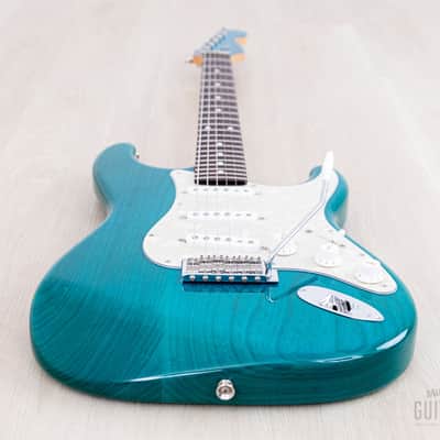 2012 Fender '62 Stratocaster ST62/ASH/MH Transparent Blue + Headstock Near-Mint, Japan MIJ image 10