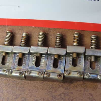 aged Fender Strat PAT PEND Stratocaster SADDLES kit PN 0992091000 USA vintage RELIC image 3