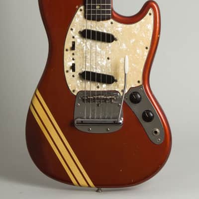 Fender Competition Mustang Solid Body Electric Guitar (1971), ser. #328976, original grey hard shell case. image 3