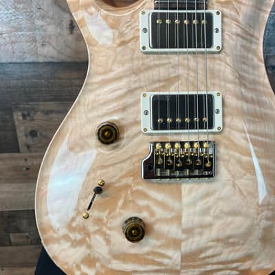 PRS Wood Library Custom 24 Left Handed Quilted Maple 10-Top Natural Finish Ziricote Fingerboard Paisley PRS Hardcase 598 image 8