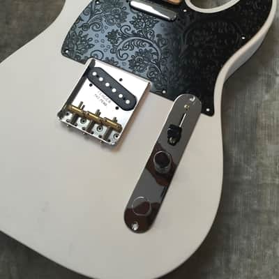Black Floral Paisley Custom Bakelite Pickguard Fender® Telecaster® Tele® 8 hole image 4