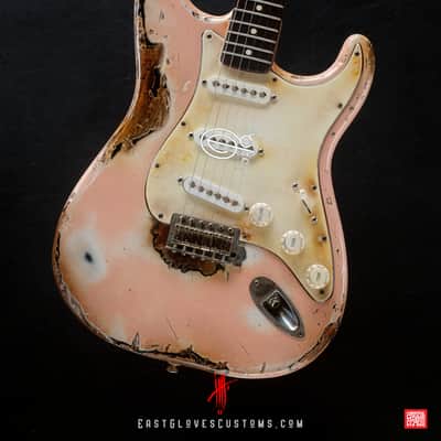 Fender Stratocaster Shell Pink Heavy Aged Relic by East Gloves Customs image 8