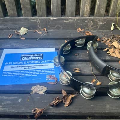 Oasis Liam Gallagher stage used tambourine image 2