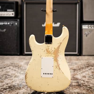 Fender Custom Shop 1962 Stratocaster Heavy Relic Electric Guitar - Vintage White with Hardshell Case image 7