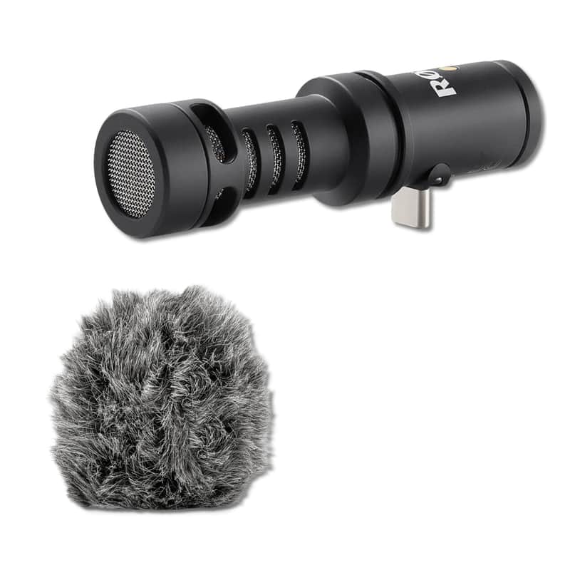 Rode VideoMic Me-C+ USB Microphone with Rode WS9 Gray Windshield image 1